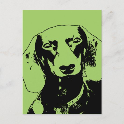 Carte Postale St patrick Doxie Silhouette - Winston (Devant)