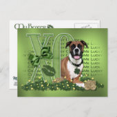 Carte Postale St patrick - Me Lucky Charm - Boxer - Vindy (Devant / Derrière)
