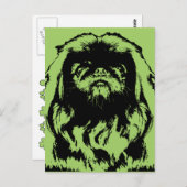 Carte Postale St patrick - Pekingese Silhouette - Galets (Devant / Derrière)