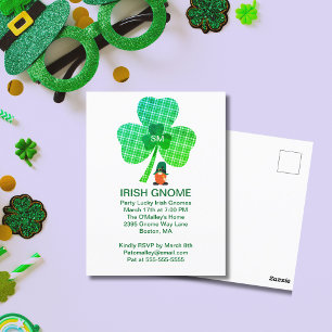 Carte Postale St patrick Shamrock de Gnome