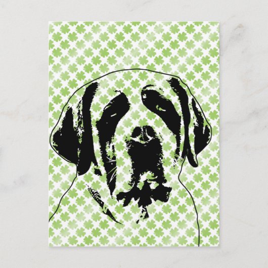 Carte Postale St patrick - St Bernard Silhouette (Devant)