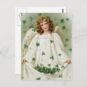 Carte Postale St. Patricks Angel vous apporte bonne chance (Devant / Derrière)