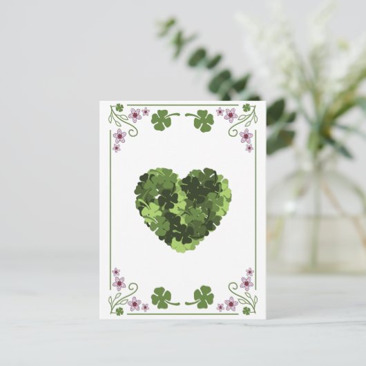 Carte Postale St. Patrick's Clover Heart (Debout devant)