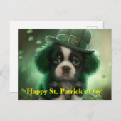 Carte postale St Patrick's Day avec un mignon chio (Devant / Derrière)