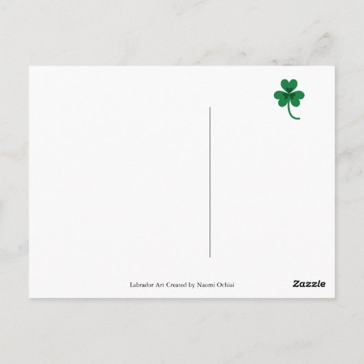 Carte Postale St. Patrick's Day Black Labrador Puppy (Dos)