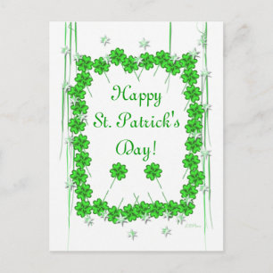 Carte Postale St. Patrick's Day Clover and Stars