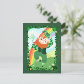 Carte Postale St. Patrick's Day Cute Leprechaun Blank (Debout devant)