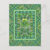 CARTE POSTALE ST. PATRICK'S DAY FOLK ART SHAMROCKS N'LADYBUGS (Devant)