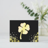 Carte Postale St. Patrick's Day Four Leaf Gold Clover (Debout devant)