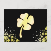Carte Postale St. Patrick's Day Four Leaf Gold Clover (Devant)