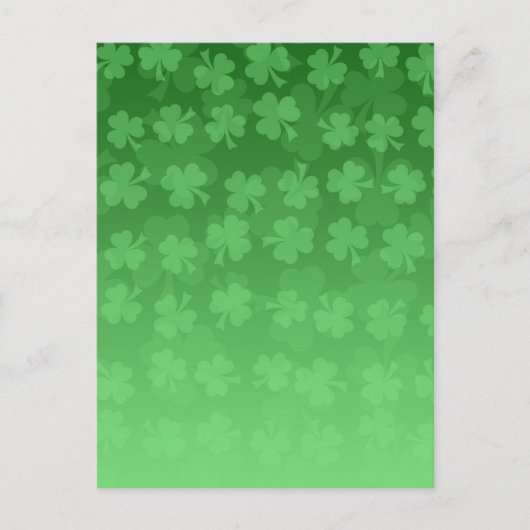 Carte Postale St. Patrick's Day green shamrock ombre motif (Devant)