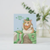 Carte Postale St. Patrick's Day Hamster Postcard (Debout devant)
