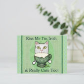 Carte Postale St. Patrick's Day Irish Cat (Debout devant)