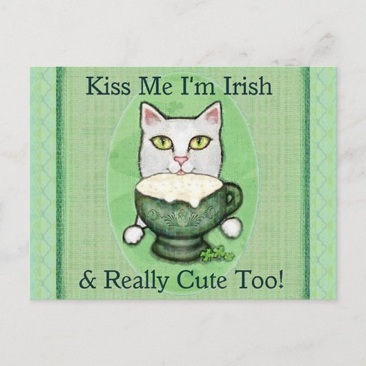 Carte Postale St. Patrick's Day Irish Cat (Devant)