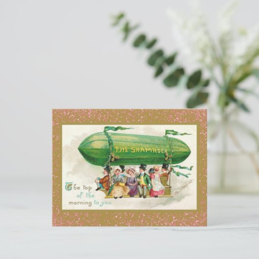 Carte Postale St Patrick's Day Irlandais Zeppelin Rose Parties s (Debout devant)