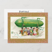 Carte Postale St Patrick's Day Irlandais Zeppelin Rose Parties s (Devant / Derrière)