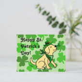 Carte Postale St. Patrick's Day Jaune Labrador (Debout devant)
