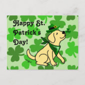 Carte Postale St. Patrick's Day Jaune Labrador (Devant)