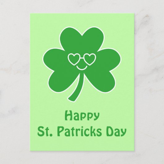 Carte Postale St. Patrick's Day Joyeux Sourire Trèfle Trèfle Pos (Devant)