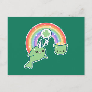 Carte Postale St Patrick's Day Narwhal