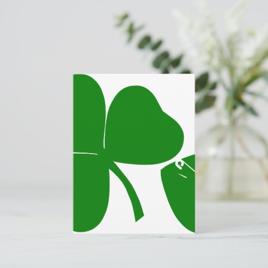 Carte Postale St Patrick's Day - Obtenez Lucky 3 + 1 feuilles = (Debout devant)