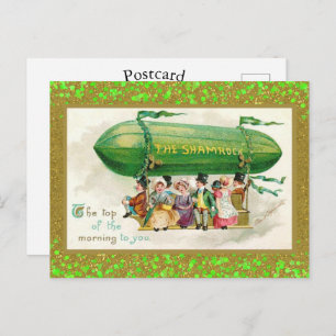 Carte Postale St Patrick's Day Parties scintillant irlandaise Ze