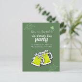 Carte Postale St. Patrick's Day Party moderne Clovers verts (Debout devant)