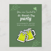 Carte Postale St. Patrick's Day Party moderne Clovers verts (Devant)