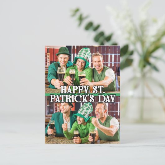 Carte Postale St Patrick's Day Shamrock Irish Celtic 2 photos (Debout devant)