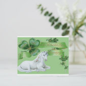 Carte Postale St Patrick's Day Unicorn (Debout devant)