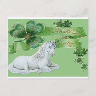 Carte Postale St Patrick's Day Unicorn
