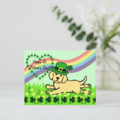 Carte Postale St. Patrick's Day Yellow Lab Baby (Debout devant)
