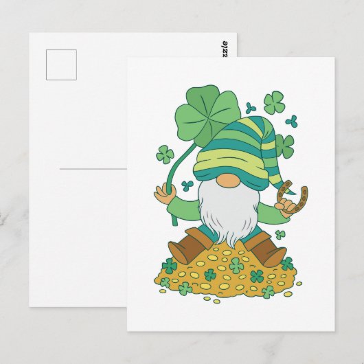Carte Postale St. Patrick's Gnome (Devant / Derrière)