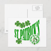 Carte Postale St Patrick's, ivre comme un léprechun (Devant / Derrière)
