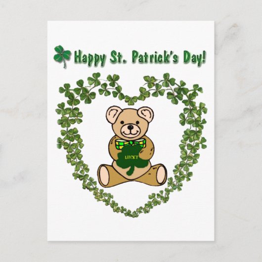 Carte postale St. Patrick's Teddy Bear in Clover H (Devant)