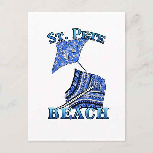 Carte Postale St Pete Beach Floride Vacances Tribal Stingray (Devant)