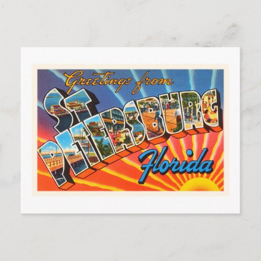 Carte Postale St Petersburg Floride FL Vintage voyage Souvenir (Devant)