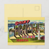 Carte Postale St Simons Island Rétro  (Devant / Derrière)