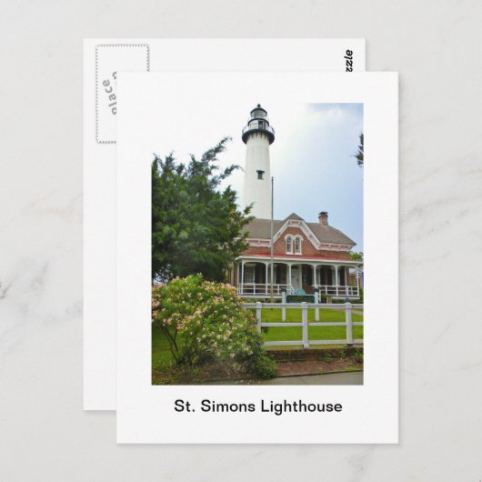 Carte Postale St. Simons Lighthouse (Devant / Derrière)