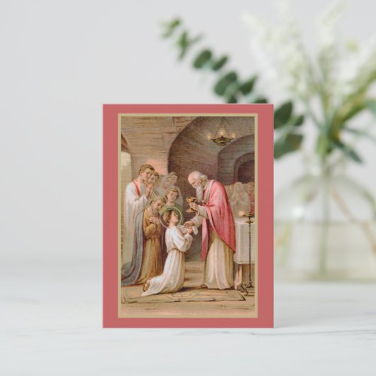Carte Postale St. Tarcisius recevant l'Eucharistie (BL 02) (Debout devant)