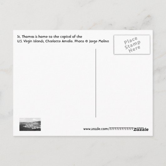 Carte Postale St. Thomas, Îles Vierges américaines (Dos)
