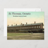 Carte Postale St. Thomas, Ontario - Gare ferroviaire du MC vers  (Devant / Derrière)