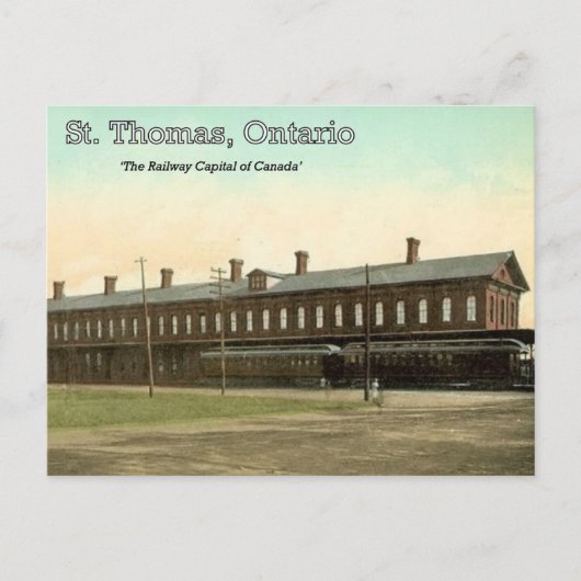 Carte Postale St. Thomas, Ontario - Gare ferroviaire du MC vers  (Devant)