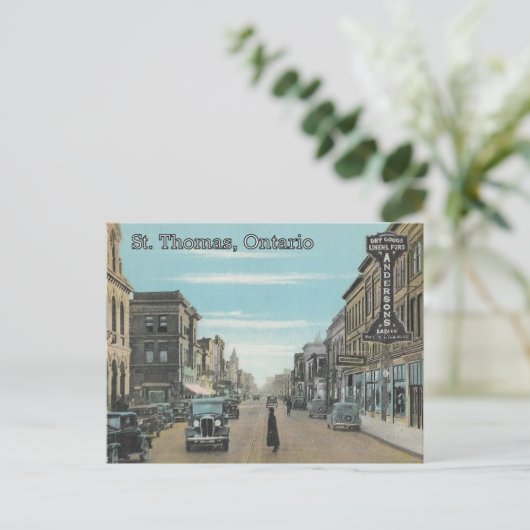 Carte Postale St. Thomas (Ontario) - Talbot Street c. 1935 (Debout devant)