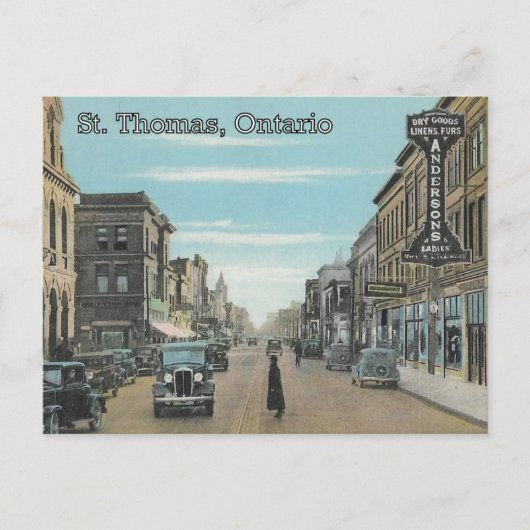 Carte Postale St. Thomas (Ontario) - Talbot Street c. 1935 (Devant)