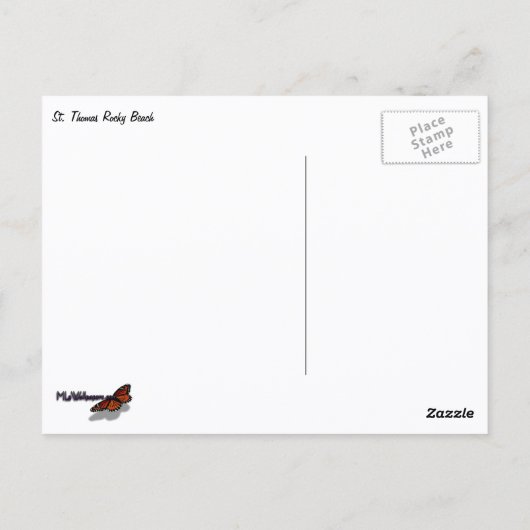 Carte Postale St. Thomas Rocky Beach (Dos)