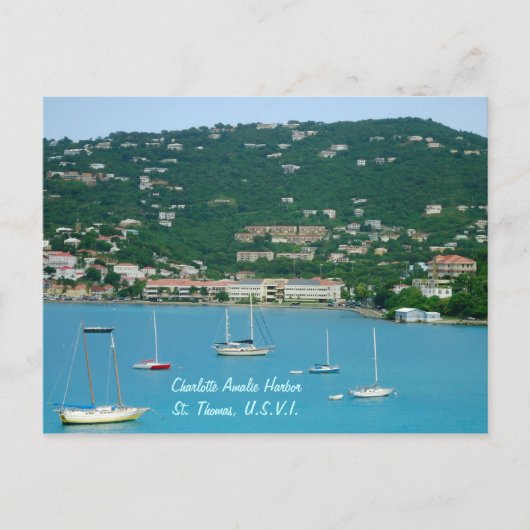 Carte Postale St Thomas Voiliers sur mesure (Devant)