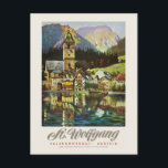 Carte Postale St. Wolfgang Salzkammergut Poster vintage 1936<br><div class="desc">Affiche de voyage vintage de St. Wolfgang, Salzkammergut en Autriche. Publié en 1936. Veuillez noter que nos affiches sont des reproductions de haute qualité basées sur des scans professionnels, très haute résolution des originaux. Notre processus de retouche manuelle n'implique pas l'utilisation de filtres qui enlèvent les détails ou la texture...</div>
