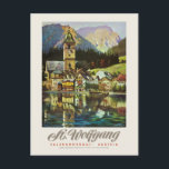 Carte Postale St. Wolfgang Salzkammergut Poster vintage 1936<br><div class="desc">Affiche de voyage vintage de St. Wolfgang, Salzkammergut en Autriche. Publié en 1936. Veuillez noter que nos affiches sont des reproductions de haute qualité basées sur des scans professionnels, très haute résolution des originaux. Notre processus de retouche manuelle n'implique pas l'utilisation de filtres qui enlèvent les détails ou la texture...</div>