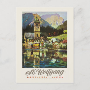 Carte Postale St. Wolfgang Salzkammergut Poster vintage 1936